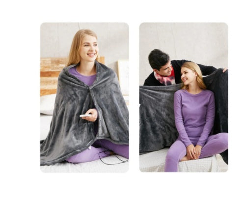 Winter Plush Flannel Heated Zip Up Blanket : Cold Protection - Body Warmer Usb (Heated Warm Shawl) - My Store