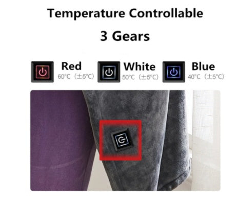 Winter Plush Flannel Heated Zip Up Blanket : Cold Protection - Body Warmer Usb (Heated Warm Shawl) - My Store