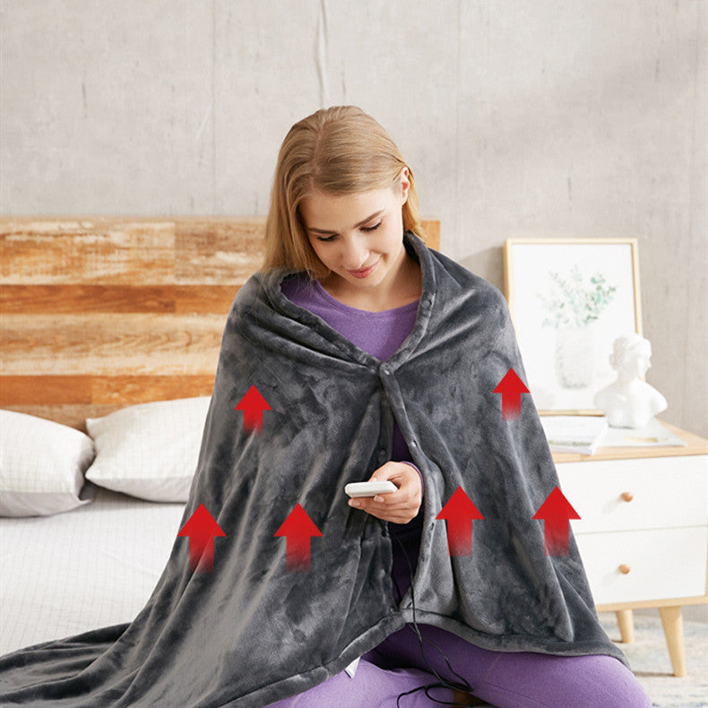 Winter Plush Flannel Heated Zip Up Blanket : Cold Protection - Body Warmer Usb (Heated Warm Shawl) - My Store