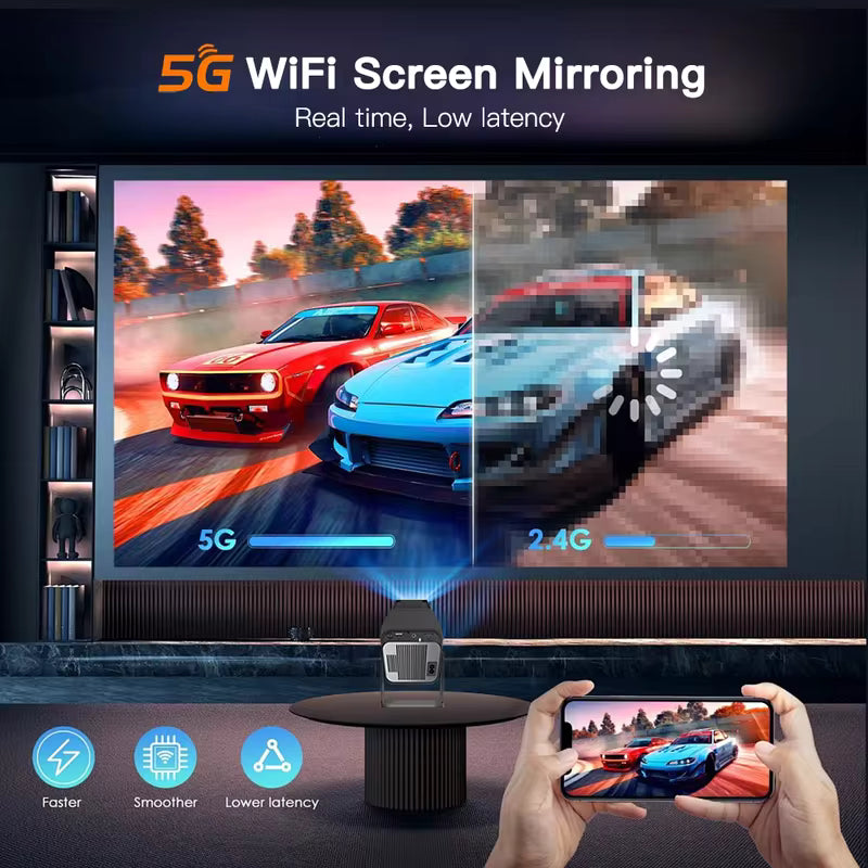 4K 1080P ULTRA HD - Mini Projector - USB, HDMI & AV - My Store