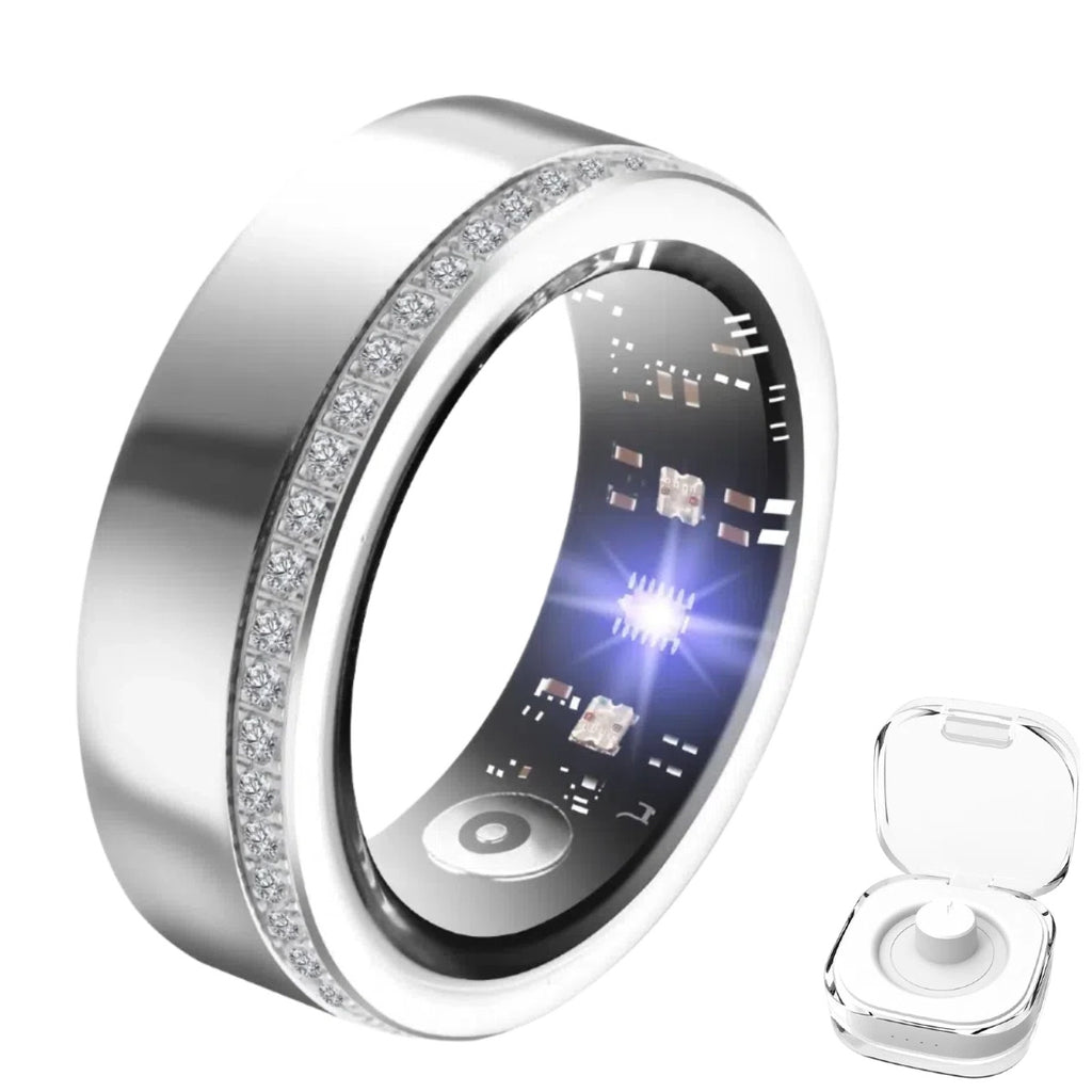 2025 New Smart Ring For Women Luxury Elegant Diamond Moissanite Ring With Visible Tech Core Heart Rate Sleep Tracker Fitness Health Monitor IP68 Waterproof - My Store