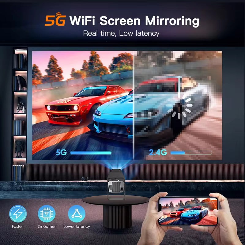 4K 1080P ULTRA HD - Mini Projector - USB, HDMI & AV - My Store